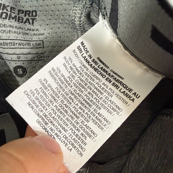 Nike Pro Pants Women S Gray Black Compression Tights Dri-FIT Combat Padded Gym - Picture 3 of 9